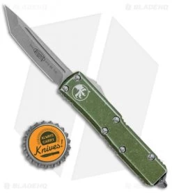 Microtech UTX-85 T/E OTF Automatic Knife Distressed OD Green (3.125" Stonewash) -Microtech Shop Microtech UTX 85 TE OTF Auto Distressed OD Green SW 233 10DOD BHQ 101298 jr bottlecap