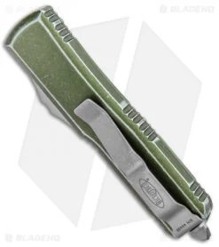 Microtech UTX-85 T/E OTF Automatic Knife Distressed OD Green (3.125" Stonewash) -Microtech Shop Microtech UTX 85 TE OTF Auto Distressed OD Green SW 233 10DOD BHQ 101298 jr side