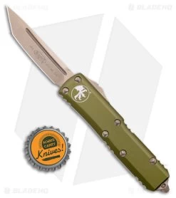 Microtech UTX-85 T/E Tanto OTF Automatic Knife OD Green (3.1" Bronze) -Microtech Shop Microtech UTX 85 TE OTF Auto OD Green Bronze Tanto BHQ 177355 jr bottlecap