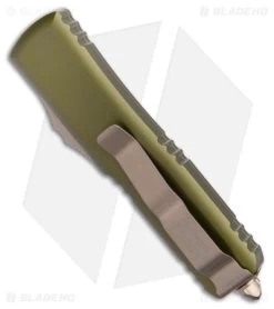 Microtech UTX-85 T/E Tanto OTF Automatic Knife OD Green (3.1" Bronze) -Microtech Shop Microtech UTX 85 TE OTF Auto OD Green Bronze Tanto BHQ 177355 jr side