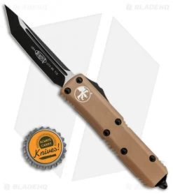 Microtech UTX-85 T/E OTF Automatic Knife Tan (3.125" Black) 232-1TA -Microtech Shop Microtech UTX 85 TE OTF Auto Tan Black 233 1TA BHQ 83524 jr bottlecap 1