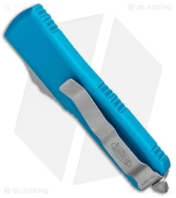 Microtech UTX-85 T/E OTF Automatic Knife Turquoise (3.125" Stonewash) 233-10TQ -Microtech Shop Microtech UTX 85 TE OTF Auto Turquoise SW 233 10TQ BHQ 95392 jr side