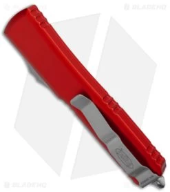 Microtech Ultratech Bayonet OTF Automatic Knife Red Al (3.4" Satin) 120-4RD -Microtech Shop Microtech Ultratech Bayo OTF Auto Red Satin BHQ 24046 jr sidetd