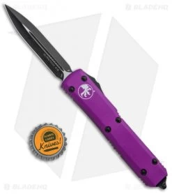 Microtech Ultratech Dagger D/E OTF Automatic Knife Violet (3.4" Black) -Microtech Shop Microtech Ultratech Bayo OTF Auto Violet Black 122 1VI BHQ 92601 jr bottlecap
