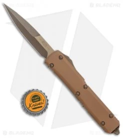 Microtech Ultratech Bayonet OTF Knife Tan G10 (3.4" Apocalyptic) -Microtech Shop Microtech Ultratech Bayo OTF Tan G 10 Bronze HW Apocalyptic BHQ 135040 jr bottlecap