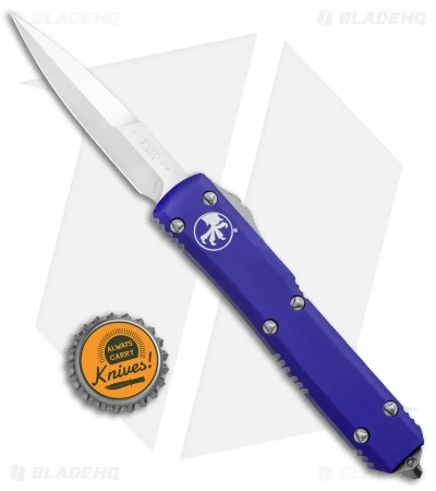 Microtech Ultratech Bayonet Knife Purple OTF Automatic (3.4" Satin) 120-4PU 6 Microtech Ultratech Bayonet Knife Purple OTF Automatic (3.4" Satin) 120-4PU - Image 4