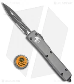 Microtech Ultratech D/E OTF Automatic Knife Gray CC (3.4" Black Serr) 122-2GY -Microtech Shop Microtech Ultratech D E OTF Automatic Knife Gray CC Black Serr 122 2GY BHQ 97798 kp bottlecap