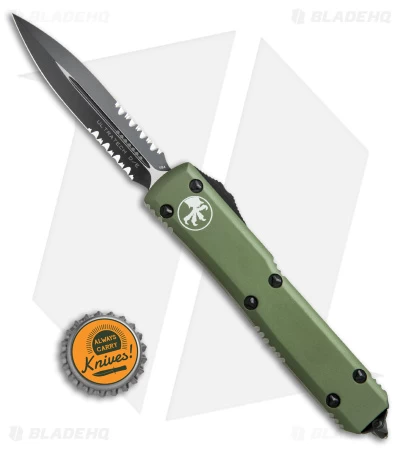 Microtech Ultratech D/E OTF Automatic Knife OD Green CC (3.4" Black Serr) 6 Microtech Ultratech D/E OTF Automatic Knife OD Green CC (3.4" Black Serr) - Image 4