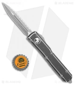 Microtech Ultratech D/E OTF Automatic Distressed (3.4" SW Full Serr) 122-12DBK -Microtech Shop Microtech Ultratech DE OTF Auto Distressed Black SW 122 10DBK BHQ 108516 jr bottlecap