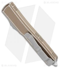 Microtech Ultratech D/E OTF Automatic Distressed (3.4" SW Full Serr) 122-12DTA 8 Microtech Ultratech D/E OTF Automatic Distressed (3.4" SW Full Serr) 122-12DTA -Microtech Shop Microtech Ultratech DE OTF Auto Distressed Tan SW Full Serr 122 12DTA BHQ 108518 jr side