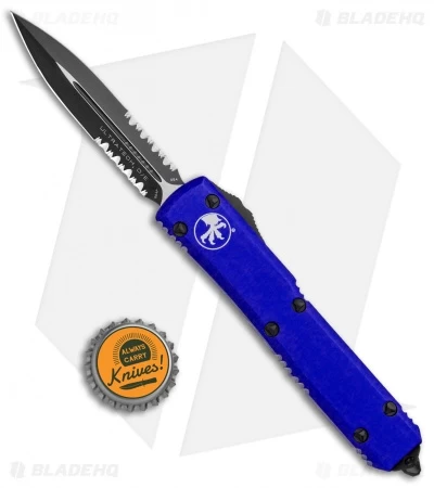 Microtech Ultratech D/E OTF Automatic Knife Purple CC (3.4" Black Serr) 122-2PU 6 Microtech Ultratech D/E OTF Automatic Knife Purple CC (3.4" Black Serr) 122-2PU - Image 4