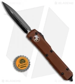 Microtech Ultratech D/E OTF Automatic Knife Tan CC (3.4" Black) 122-1TA -Microtech Shop Microtech Ultratech DE OTF Auto TAn CC Black 122 1TA BHQ 50350 jr bottlecap