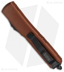 Microtech Ultratech D/E OTF Automatic Knife Tan CC (3.4" Black) 122-1TA -Microtech Shop Microtech Ultratech DE OTF Auto TAn CC Black 122 1TA BHQ 50350 jr side