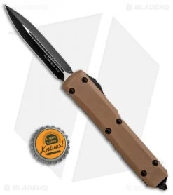 Microtech Ultratech D/E OTF Automatic Knife Tan G-10 (3.4" Black) 122-1GTTA -Microtech Shop Microtech Ultratech DE OTF Auto Tan G 10 Black 122 1GTTA BHQ 84504 jr bottlecap 1