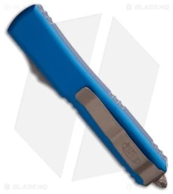 Microtech Ultratech D/E OTF Automatic Knife Blue (3.4" Bronze Apocalyptic) -Microtech Shop Microtech Ultratech DE OTF Automatic Knife Blue 3.4in Bronze Apocalyptic BHQ 181716 hd side