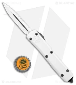 Microtech Ultratech D/E White OTF Automatic Knife (3.4" White Serrated) -Microtech Shop Microtech Ultratech DE White OTF Auto White Serr BHQ 178396 jr bottltecap