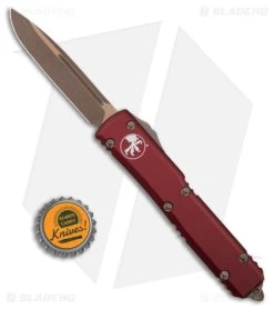 Microtech Ultratech Drop Point OTF Automatic Knife Merlot (3.4" Bronze AP) -Microtech Shop Microtech Ultratech Drop Point OTF AK Merlot 3in Bronze AP BHQ 179159 td size