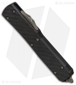 Microtech Ultratech Hellhound Tanto OTF Automatic Knife Carbon Fiber (3.4" SW) -Microtech Shop Microtech Ultratech Hellhound Tanto OTF CF SW 119 13CF BHQ 51806 jr spine 2