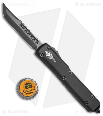 Microtech Ultratech Hellhound Tanto OTF Automatic Knife CC (3.4" DLC Black) 6 Microtech Ultratech Hellhound Tanto OTF Automatic Knife CC (3.4" DLC Black) - Image 4