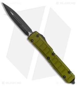 Microtech Ultratech II OTF Knife D/E Step Side OD Green Aluminum (3.4" Black)