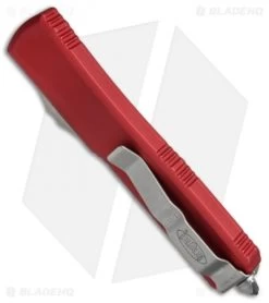 Microtech Ultratech T/E OTF Automatic Knife Red CC (3.4" Stonewash) -Microtech Shop Microtech Ultratech OTF TE Contoured Red SW 123 10RD BHQ 68238 jr side