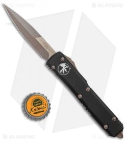 Microtech Ultratech Bayonet OTF Automatic Knife Black (3.4" Bronze Apocalyptic) -Microtech Shop Microtech Ultratech SE Bayo OTF Auto CC Black Bronze Apocalyptic 120 13AP BHQ 135890 jr bottlecap