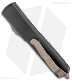 Microtech Ultratech Bayonet OTF Automatic Knife Black (3.4" Bronze Apocalyptic) -Microtech Shop Microtech Ultratech SE Bayo OTF Auto CC Black Bronze Apocalyptic 120 13AP BHQ 135890 jr side