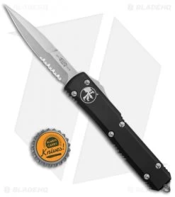 Microtech Ultratech S/E Bayonet OTF Automatic Knife CC (3.4" Stonewash Serr) -Microtech Shop Microtech Ultratech SE Bayo OTF Auto CC Black SW Serr 120 11 BHQ 67335 jr bottlecap