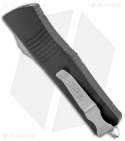 Microtech Ultratech S/E Bayonet OTF Automatic Knife CC (3.4" Stonewash Serr) -Microtech Shop Microtech Ultratech SE Bayo OTF Auto CC Black SW Serr 120 11 BHQ 67335 jr side