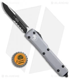 Microtech Ultratech S/E OTF Automatic Gray CC (3.4" Black Serr) -Microtech Shop Microtech Ultratech SE OTF Auto Gray CC Black Serr 121 2GY BHQ 93230 jr bottlecap 1