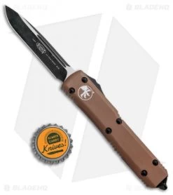 Microtech Ultratech S/E OTF Automatic Knife Tan CC (3.4" Black) 121-1TA -Microtech Shop Microtech Ultratech SE OTF Auto Tan CC Black 121 1TA BHQ 50461 jr bottlecap 1