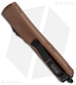 Microtech Ultratech S/E OTF Automatic Knife Tan CC (3.4" Black) 121-1TA -Microtech Shop Microtech Ultratech SE OTF Auto Tan CC Black 121 1TA BHQ 50461 jr side