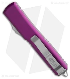 Microtech Ultratech S/E OTF Automatic Knife Violet (3.4" Satin) 121-4VI -Microtech Shop Microtech Ultratech SE OTF Automatic Knife Violet 3.4in Satin BHQ 93228 hd side