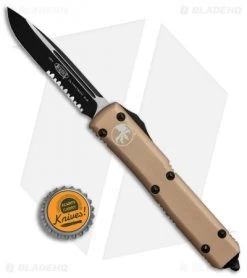 Microtech Ultratech S/E OTF Automatic Knife Tan CC (3.4" Black Serr) 121-2TA -Microtech Shop Microtech Ultratech SE Tan Black Serr BHQ 26360 er bottlecap jr