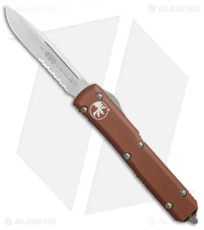 Microtech Ultratech S/E OTF Automatic Knife Tan CC (3.4" Stonewash Serr) 3 Microtech Ultratech S/E OTF Automatic Knife Tan CC (3.4" Stonewash Serr)