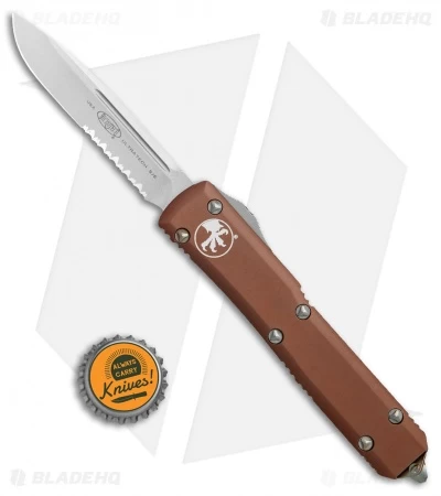 Microtech Ultratech S/E OTF Automatic Knife Tan CC (3.4" Stonewash Serr) 6 Microtech Ultratech S/E OTF Automatic Knife Tan CC (3.4" Stonewash Serr) - Image 4