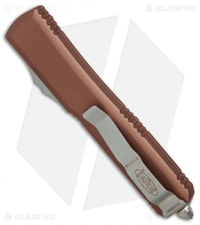 Microtech Ultratech S/E OTF Automatic Knife Tan CC (3.4" Stonewash Serr) 5 Microtech Ultratech S/E OTF Automatic Knife Tan CC (3.4" Stonewash Serr) - Image 3