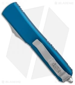 Microtech Ultratech S/E OTF Automatic Knife Blue CC (3.4" Satin) -Microtech Shop Microtech Ultratech SE blue CC satin BHQ 52589 er side