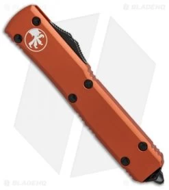 Microtech Ultratech S/E OTF Automatic Knife Orange CC (3.4" Black) -Microtech Shop Microtech Ultratech SE orange CC black BHQ 52458 er spine