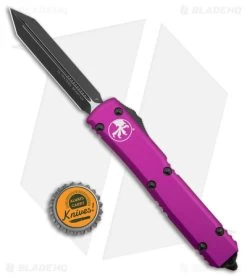 Microtech Ultratech Spartan OTF Automatic Knife Violet (3.4" Black) -Microtech Shop Microtech Ultratech Spartan OTF Auto Violet Black BHQ 176499 jr bottlecap
