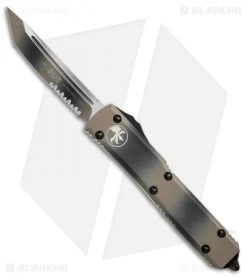 Microtech Ultratech T/E OTF Automatic Knife CC (3.4" Tan Camo Serr) 123-2TC