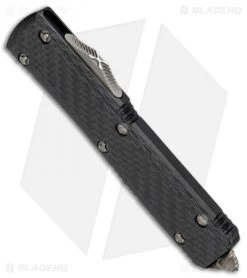 Microtech Ultratech T/E OTF Automatic Knife Black CF (3.4" Bronze Apocalyptic) -Microtech Shop Microtech Ultratech TE OTF Black CF Bronze Apocalyptic 123 13CF BHQ 71980 jr spine