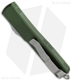Microtech Ultratech T/E OTF Automatic Knife OD Green (3.4" Satin) 123-4OD -Microtech Shop Microtech Ultratech TE OTF OD Green 123 4CCOD BHQ 50984 jr side