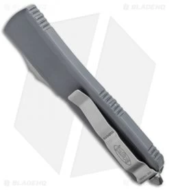 Microtech Ultratech Tanto OTF Automatic Knife Gray (3.4" SW Serr) 123-11GY -Microtech Shop Microtech Ultratech Tanto OTF Auto Gray SW Serr 123 11GY BHQ 27324 jr side