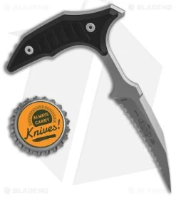 Microtech Bastinelli Bee Wharncliffe Push Dagger Black G-10 (2.5" BB Full Serr) -Microtech Shop Microtech Wharncliffe Double Push Dagger Black G10 2in BB Full Serr BHQ 143302 td size