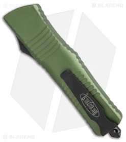 Microtech Combat Troodon Bowie OTF Knife OD Green (3.8" Black Serr) 146-2OD -Microtech Shop Microtech combat troodon bowie OD green black serr 146 2OD BHQ 51954 er side