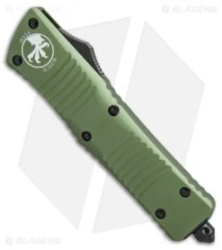 Microtech Combat Troodon Bowie OTF Knife OD Green (3.8" Black Serr) 146-2OD -Microtech Shop Microtech combat troodon bowie OD green black serr 146 2OD BHQ 51954 er spine