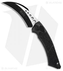 Microtech Hawk Black Tactical Automatic Knife (4" Black) 166-1T