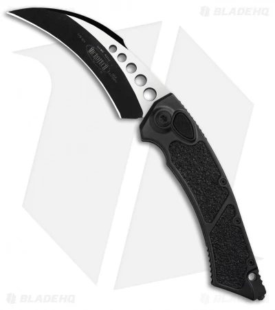Microtech Hawk Black Tactical Automatic Knife (4" Black) 166-1T 3 Microtech Hawk Black Tactical Automatic Knife (4" Black) 166-1T