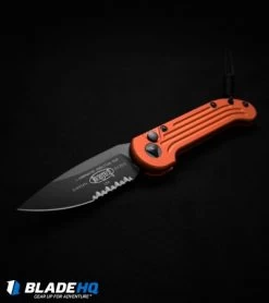 Microtech LUDT Automatic Knife Orange (3.4" Black Serr) 135-2OR -Microtech Shop Microtech ludt black serr orange 135 2or dl black